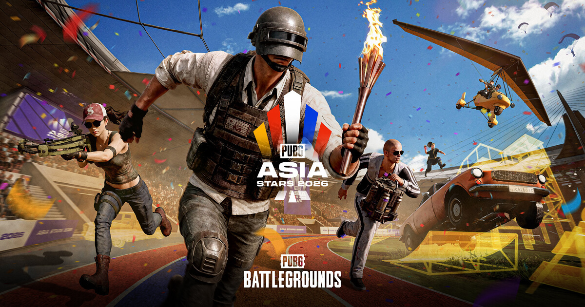 Ảnh quảng bá chính thức sự kiện PUBG Asia Stars 2026 với các đội streamer châu Á, nguồn PUBG và Krafton