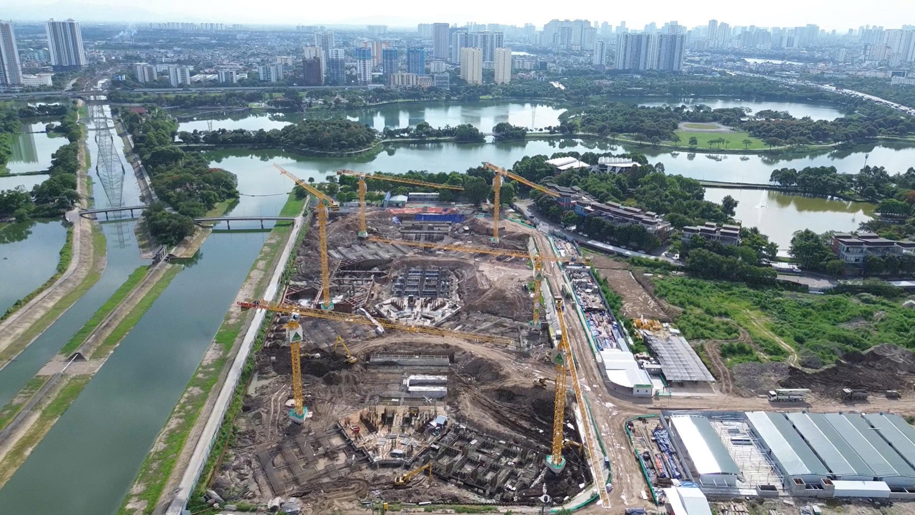 Ảnh công trường Central Residence tại Yên Sở nhìn từ trên cao
